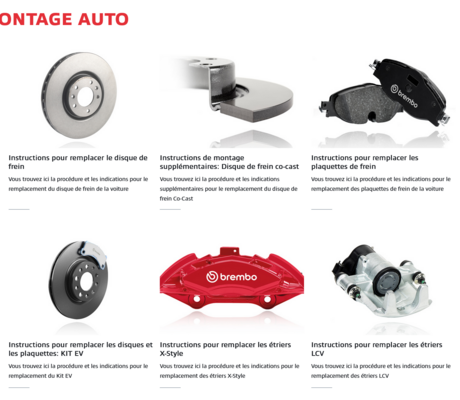 Le site web BREMBOPARTS se dote d’une nouvelle section « Montage auto »