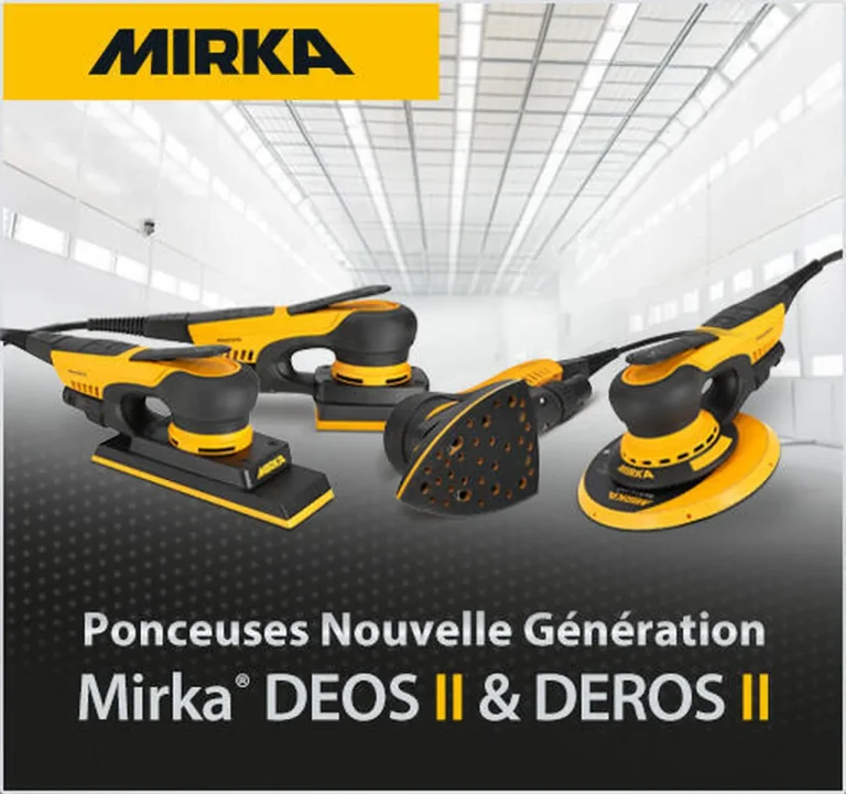 Mirka présente la Nouvelle Génération de ponceuses Mirka® DEROS & Mirka® DEOS.